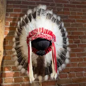 Barred Turkey Headdress by Navajo Artist