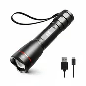 Lepro 1000LM Rechargeable Tactical Flashlight | High Power Zoomable LED Torch with USB Cable