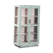 Antique Light Green Cabinet with Glass | Asia West