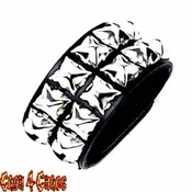 2 ROW PYRAMID BRACLET  100% LEATHER (BC112)