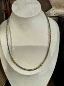 18" Navajo Silver&Gold Bead Necklace