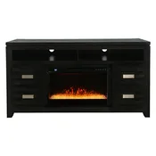 60" Fireplace with Crystal Display