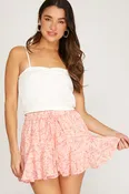 Blush Floral Woven Shorts