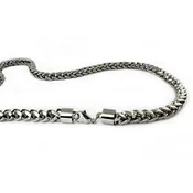 24" Stainless Steel Bulky Wheat Necklace