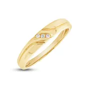 0.04ct 14k Yellow Gold Diamond Men's Band Size 9.5