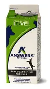 Answers Additional Raw Goat's Milk Frozen Grain-Free Dog and Cat Food