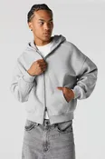 2-Way Zip-Up Boxy Fleece Hoodie