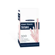 10.25″ WRAPPED STRAWS<br>WHITE w/ RED STRIPES – 300 CT.