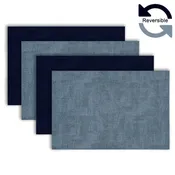 Dainty Home Amalfi Faux Leather Reversible 2 Pattern 12" x 18" Rectangular Placemat Set