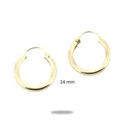 14k Yellow Gold Filled Hoop Earrings 14 Mm