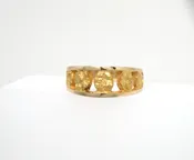 Five Gold Nuggets on 14k yellow Gold Ring