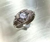 14kw Neuvo Deco ring with stepcut diamond
