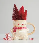 10 oz. Hand-Painted Ceramic Gingerbread Shaped Mug