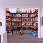 5-Shelf Large Butlers U-Shaped Solid Wood Walk-In Pantry Kit (Fits 6 ft. x 8 ft. or Larger)