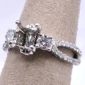 14kt White Gold Diamond Split Shank Engagement Ring