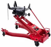 American Forge & Foundry Transmission Jack - Hydraulic - Floor Style - Low Profile Wishbone Style - 3,000 Lbs. Capacity - 6.5" Min H to 31.7" High H - Manual Hand Pump - Heavy Duty