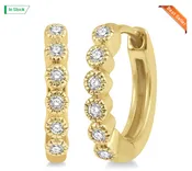0.10 carat 10kt yellow gold diamond huggies | 660V8TSERYG