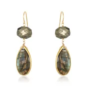 Alexa Labradorite Earrings - Pyrite