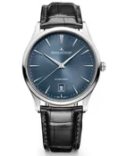 Jaeger LeCoultre Master Ultra Thin Date Automatic Blue Dial Leather Strap Men's Watch 1238480