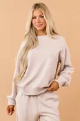 Almond Modal Scuba Knit Relaxed Sweatshirt