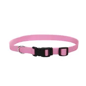 Coastal Adjustable Nylon Collar with Tuff Buckle for Dogs, Pink Bright, 3/4-in x 14-20-in