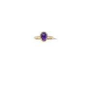 10 Karat yellow gold oval amethyst ring 200-00418