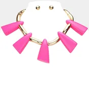 Abstract Resin Horn Bib Necklace Set — Bagz & Bling