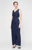 Ava Surplice-Neckline Sheath Dress