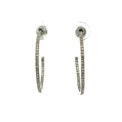 1" Pave Diamond Hoop Earrings