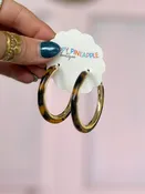 Acetate and Metal Hoops - Tortoise/Gold