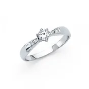 14KW 2.5mm CZ Engagement tapered ring