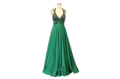Double Strap Beaded Evening Gown