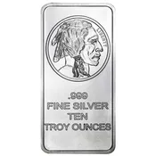 10 Troy oz Buffalo .999 Fine Silver Bar Sealed