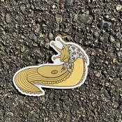 Babushka slug with a headscarf 3" vinyl sticker