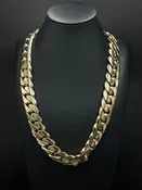 10K Gold Curb Chain Necklace 20mm 22in