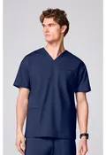 Achieve CK00037 Men's 3 Pocket V-neck Scrub Top Navy