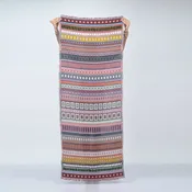 City Lines Stripe Embroidered Scarf - Coral