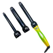 3 in 1 Curling Iron Set- Tourmaline Ceramic Curling Iron with interchangable Barrels, All Hair Types