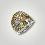 0.33 CT.T.W. Tri-Tone Diamond Ring in 18k Gold