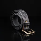 Personalized Bridle Leather Men's Casual Belt – Square Nickel or Brass Buckle - Groomsmen Gift