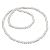 Akoya Cultured Pearl Necklace 14K Yellow Gold 5.5-6mm 30"