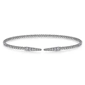 14K White Gold Diamond Spikes Split Bangle