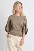Batwing Sleeve Back Tie Jersey Top