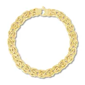 Byzantine Chain Bracelet Hollow 14K Yellow Gold 7.25"