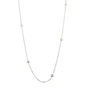 0.24cttw Diamond-by-the-Inch Necklace in 14K White Gold, 18"