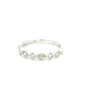 10K White Gold Peridot and Diamond Stackable Band (200-00754)
