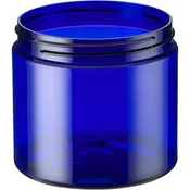 16 oz. Cobalt Blue PET Plastic Jar, Straight Sided, 89mm 89-400