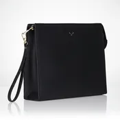 Adorn Leather Women's Wristlet Pouch Bag, Black