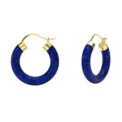 Adele Vermeil Lapis Lazuli Hoop Earrings
