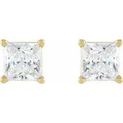 2.00cttw Princess Cut Lab Grown Diamond Solitaire Studs